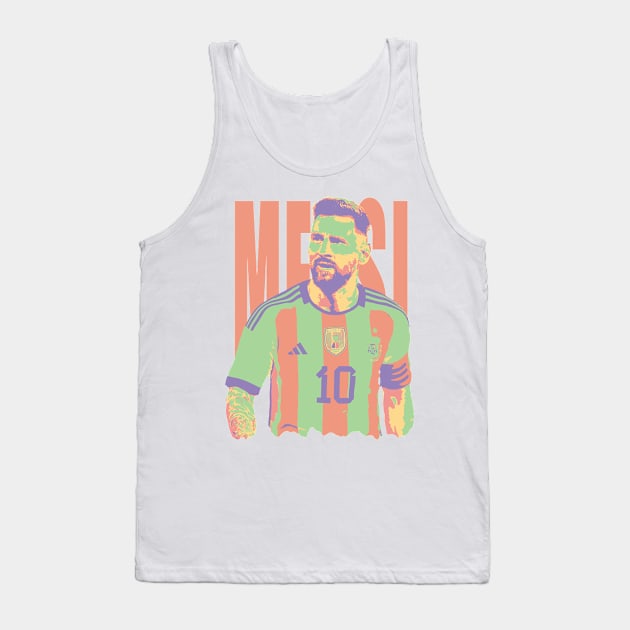 Messi Tribute - Lionel Soccer Player Goat Messi - Ronaldo Soccer Mbappe Messi Argentina Maradona Michael Jordan Inter Miami Ronaldinho Argentina Cristiano Ronaldo - 10 - Barcelona vs real Madrid - World Cup - Mundial de Futbol Tank Top by TributeDesigns